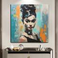 Hand Painted Wall ArtAudrey Hepburn Original Abstract Oil Painting on Canvas Modern Contemporary Art Home Decoration ready to hang or canvas