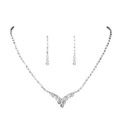 Bridal Jewelry Sets 2pcs Rhinestone 1 Necklace Earrings Women's Cute Personalized Stylish Classic Precious irregular Jewelry Set For Christmas Street Carnival