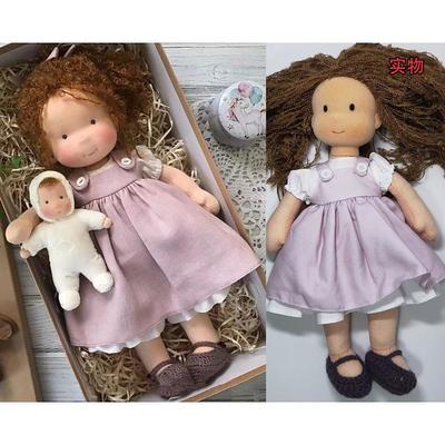 Cotton Body Waldorf Doll Doll Artist Handmade Mini Dress-Up Doll Diy Halloween Gift Box Packaging Blessing(excluding small animal accessories)