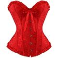 Corset Women's Plus Size Corsets Corsets Country Sexy Lady Sweetheart Tummy Control Push Up Jacquard Jacquard Abstract Flower Hook Eye Lace Up Nylon Polyester / Cotton Christmas Wedding Special