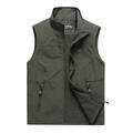 Men's Vest Gilet Fishing Vest Hiking Vest Sleeveless Vest Gilet Jacket Outdoor Street Daily Going out Streetwear Sporty Fall Winter Pocket Full Zip Polyester Windproof Warm Breathable Solid Color