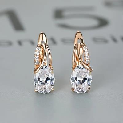 Women's Zircon Earrings Classic Precious Stylish Simple Earrings Jewelry Platinum Colorful / Platinum olive green / Platinum White For Wedding Party 1 Pair