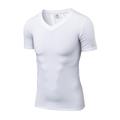Men's Compression Shirt Running Shirt Short Sleeve Tee Tshirt Athletic Athleisure V Neck Spandex Breathable Quick Dry Soft Fitness Gym Workout Performance Sportswear Activewear Fashion Black White