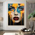 100% Hand Painted Wall Art Colorful Face Wall Art Woman Portrait Canvas Painting Abstract Girl Wall Decor Oil Painting Art Decor Home Decoration ready to hang or canvas