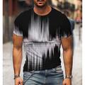 Men's T shirt Tee Shirt Graphic 3D Round Neck Black / White Green Rainbow Red White 3D Print Plus Size Daily Going out Short Sleeve Print Clothing Apparel Streetwear