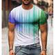 Men's T shirt Tee Shirt Graphic 3D Round Neck Black / White Green Rainbow Red White 3D Print Plus Size Daily Going out Short Sleeve Print Clothing Apparel Streetwear
