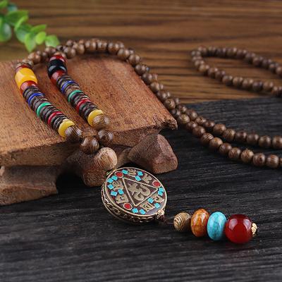 1PC Pendant Necklace Beaded Necklace For Men's Women's Synthetic Ruby Red Party Evening Street Gift Wooden Resin Alloy Beads Animal