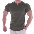 Men's T shirt Tee Gym Shirt Compression Shirt Training Shirt Workout Shirts V Neck Short Sleeve Training Street Fitness Casual Daily Gym Quick dry High Stretch Sweat wicking Soft Plain Black White