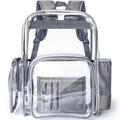 Clear Backpack F-color Large Clear Backpack Heavy Duty PVC Transparent Clear Bag for Stadium School, Back to School Gift