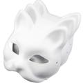 Cat Mask White Paper Blank Hand Painted Face Mask (Pack of 3)