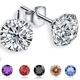 sterling silver stud earrings for women hypoallergenic sensitive ears 6mm cz diamond earrings studs purple