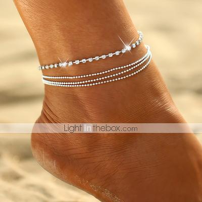 Women's Ankle Bracelet Beads Romantic Anklet Jewelry Silver / Gold For Street Going out
