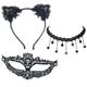 black lace suit Halloween lace headband dance party fun mask shooting props