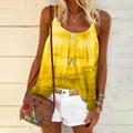 Women's Plus Size Tank Top Camisole Summer Tops Tie Dye Casual Sleeveless White Yellow Pink Print Sleeveless Basic Round Neck Regular Fit