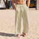 Men's Linen Pants Trousers Summer Pants Beach Pants Jogger Pants Drawstring Elastic Waist Plain Comfort Breathable Outdoor Daily Going out Linen / Cotton Blend Fashion Streetwear Black Army Green