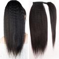 Hair Extensions Ponytail Extensions Virgin Kinky Straight Human Hair Wrap Around Ponytail Remy Hair Extensions Clip in Hair Extensions with Magic Paste One Piece Hairpiece Hair For Women Natural Color