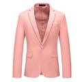 Men's Business Blazer Wedding Sport Coat Classic Solid Fit Suit Coat Plus Size Dress Office Formal Blazer Black White Yellow Pink 2024