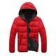 Men's Puffer Jacket Quilted Jacket Hoodie Jacket Hooded Sports Outdoor Short Fall Winter Solid Color Black / Orange Navywhite Sky Blue Orange BlackGreen Puffer Jacket