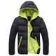 Men's Puffer Jacket Quilted Jacket Hoodie Jacket Hooded Sports Outdoor Short Fall Winter Solid Color Black / Orange Navywhite Sky Blue Orange BlackGreen Puffer Jacket