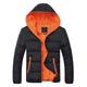 Men's Puffer Jacket Quilted Jacket Hoodie Jacket Hooded Sports Outdoor Short Fall Winter Solid Color Black / Orange Navywhite Sky Blue Orange BlackGreen Puffer Jacket