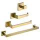 Bathroom Accessory Set Stainless Steel Include Single Towel Bar Toilet Paper Holder Robe Hook and Towel Shelf Wall Mounted Golden 1 or 3 or 4 pcs