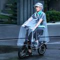 Mens Womens Reflective Cycling Bicycle Bike Raincoat Rain Cape Poncho Hooded Windproof Rain Coat Mobility Scooter Cover