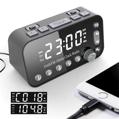 Digital Alarm Clock DAB/FM Radio Backup Dual Alarm Settings Jumbo Screen Display Electronic Desktop Clock with Snooze Function