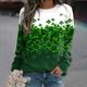 Women's Sweatshirt Pullover St. Patrick's Day Clover Leaf Print Daily Sports 3D Print Streetwear Hoodies Sweatshirts Green