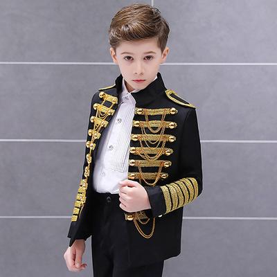 Retro Vintage Rococo Medieval Coat Suit Trousers Circus Jacket Prince Aristocrat Boys Birthday Party / Evening Prom Kid's Coat Pants