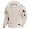 Easter Crucifix Hoodie Mens Graphic Military Tactical Cross Fashion Daily Casual Sports Outdoor Holiday Vacation Waffle Black Army Green Beige Hooded Cotton
