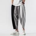 Men's Trousers Summer Pants Beach Pants Harem Pants Casual Pants Elastic Waist Print Color Block Stripe Comfort Breathable Casual Daily Streetwear Linen Cotton Blend Sports Fashion Loose Fit Light