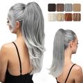 Clip in Ponytail Extension Dirty Blonde 18 Inch Drawstring Pony Tails Hair Extensions for Women Long Curly Wavy Ponytail Hair piece Synthetic Fake Versatile Pony