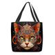 Women's Tote Shoulder Bag Canvas Tote Bag Oxford Cloth Shopping Holiday Print Large Capacity Foldable Lightweight Cat 3D