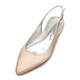 Women's Wedding Shoes Plus Size Bridal Shoes Flat Heel Slingback Heel Pointed Toe Minimalism Satin Buckle Black White Ivory