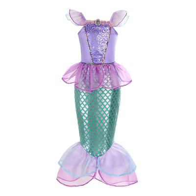 Little Mermaid Mermaid Tail Ariel Aqua Princess Dress Theme Party Costume Girls' Movie Cosplay Halloween Wig Accessories Set Dress Carnival Masquerade World Book Day Costumes