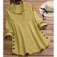 Women's Shirt Blouse Striped Daily Weekend Button Pocket Yellow Long Sleeve Casual Shirt Collar Spring Fall
