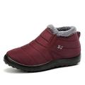Men's Boots Snow Boots Waterproof Warm Fleece lined Ankle Boots Outdoor Daily Walking Shoes Fur PU Non-slipping Booties Black Burgundy Blue Winter
