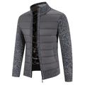 Men's Cardigan Sweater Zip Sweater Sweater Jacket Fleece Sweater Ribbed Knit Stand Collar Clothing Apparel Winter Dark Grey Black S M L