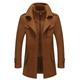 Men's Winter Coat Wool Coat Overcoat Business Casual Spring Winter Autumn Wool Windproof Warm Outerwear Clothing Apparel Active Chic Modern Solid Colored Rolled collar