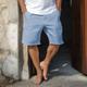 Men's Cargo Shorts Shorts Linen Shorts Summer Shorts Button Multi Pocket Plain Comfort Breathable Short Casual Daily Holiday Linen Cotton Blend Fashion Classic Style White Navy Blue