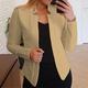 Women's Blazer Open Front Stand Collar Jacket Fall Pink Office Business Slim Fit Coat Fashion Outerwear Long Sleeve Black