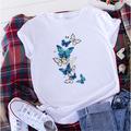 Women's T shirt Tee Cotton 100% Cotton Butterfly Home Daily Date Print Basic T-shirt Sleeve Black Short Sleeve Basic Round Neck Summer