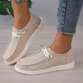 Women's Sneakers Boat Shoes Canvas Shoes Plus Size Canvas Shoes Platform Sneakers Outdoor Daily Solid Color Color Block Summer Flat Heel Round Toe Casual Preppy Running Tennis Shoes Canvas Microfiber