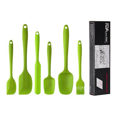 6pcs, Large and Small Silicone Spatulas, Oil Brush, and Long Macaron Spatula - Essential Baking Supplies for Cakes, Cheese, and More