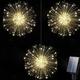 1pc Solar Panel With 3pcs Hanging Solar Firework Lights 270LEDs Starburst Lights Copper Wire Outdoor Waterproof Lights 8 Lighting Modes Fairy Decorative String Lights for Patio Umbrella, Eave, Garden
