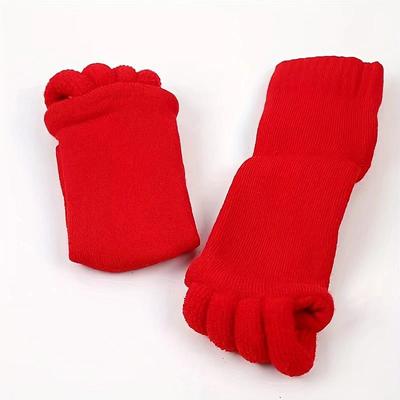 1 Pairs Toeless Yoga Socks, Five-toe Split Socks, Comfy Breathable Foot Alignment Socks, Non-slip Massage Socks