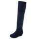 Women's Boots Suede Shoes Daily Solid Color Solid Colored Over The Knee Boots Thigh High Boots Winter Cuban Heel Round Toe Basic Faux Suede Loafer Black Red Blue