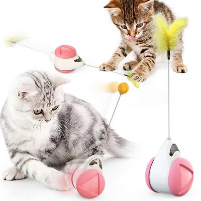 cat chasing toy balance car design cat interactive toys non-battery self rotating car cat toy with cat catnip wand chaser fun puzzle toy for cat kitten iq active stimulation