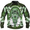 Mens Graphic Hoodie Native American Zip Sweatshirt Raglan Daily Ethnic Casual Animal Wolf Prints Sweatshirts Blue Brown Green Long Sleeve Designer Cotton