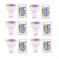 GU10 LED Spot Light Bulbs 5W Color Changing with Remote RGB White Memory Mood Ambiance Lighting